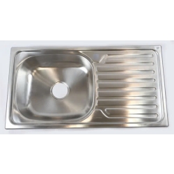 CHẬU RỬA CHÉN 1 HỘC INOX DẬP + VÒI CHÉN INOX LẠNH - 75x45F cm