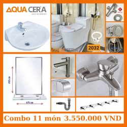 COMBO 11 MÓN NHÀ TẮM NÓNG LẠNH ĐẦY ĐỦ PHỤ KIỆN - 3550K