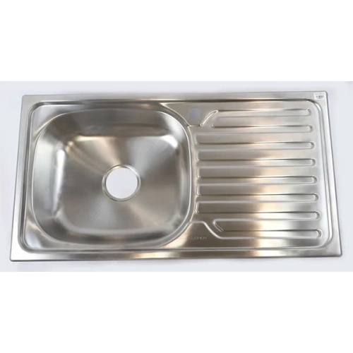 CHẬU RỬA CHÉN 1 HỘC INOX DẬP + VÒI CHÉN INOX LẠNH - 75x45F cm