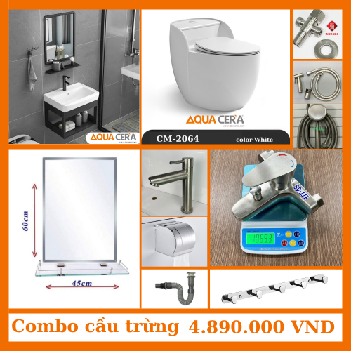 COMBO CẦU TRỨNG SEN TẮM NÓNG LẠNH ĐẦY ĐỦ PHỤ KIỆN - 4890K