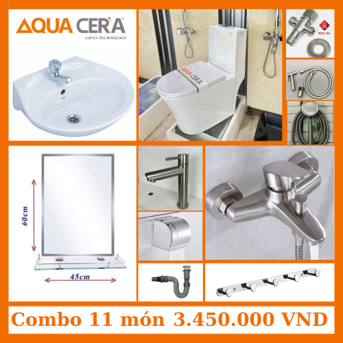 COMBO NHÀ TẮM SEN TẮM NÓNG LẠNH ĐẦY ĐỦ PHỤ KIỆN - 3450K