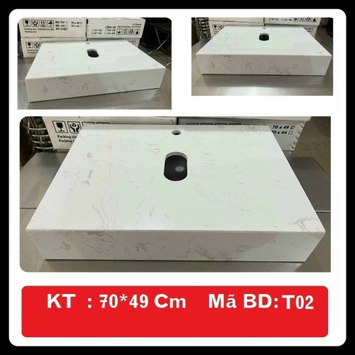 Bàn đá hộp trắng  BD-T02 70*49