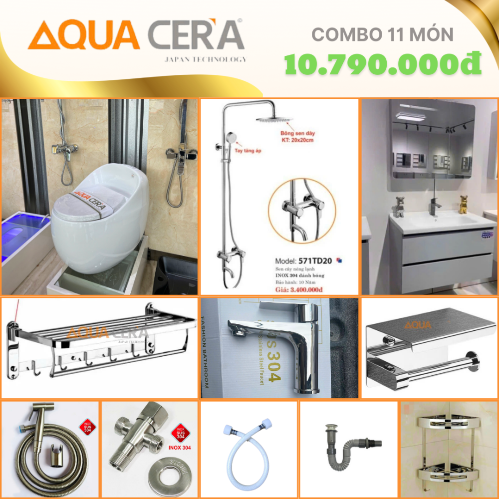COMBO NHÀ VỆ SINH 11 MÓN  10790K - CB10