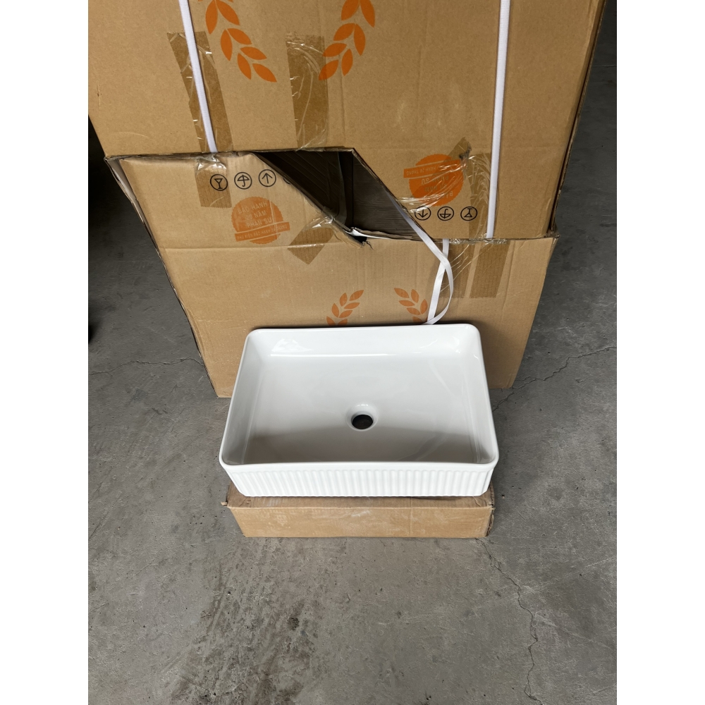 LAVABO SỌC VIỀN TRẮNG ĐẶT BÀN - 105