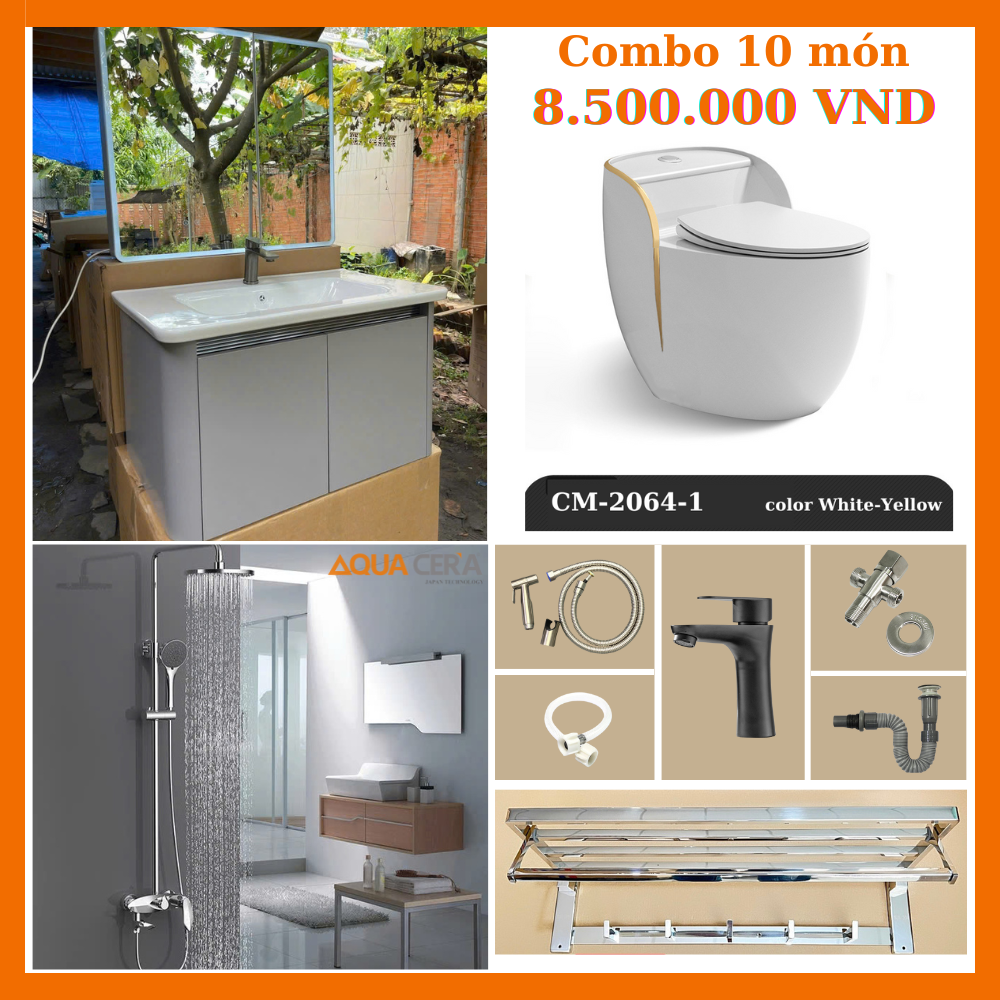 COMBO CẦU TRỨNG NHÀ TẮM NÓNG LẠNH ĐẦY ĐỦ PHỤ KIỆN - 8500K