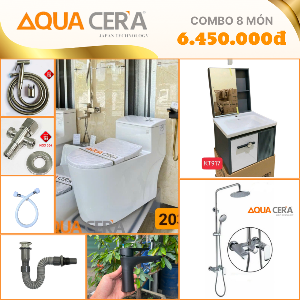 COMBO NHÀ VỆ SINH 8 MÓN  6450K - CB04