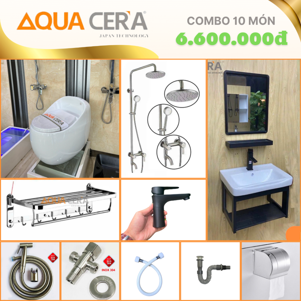 COMBO NHÀ VỆ SINH 10 MÓN  6600K - CB06
