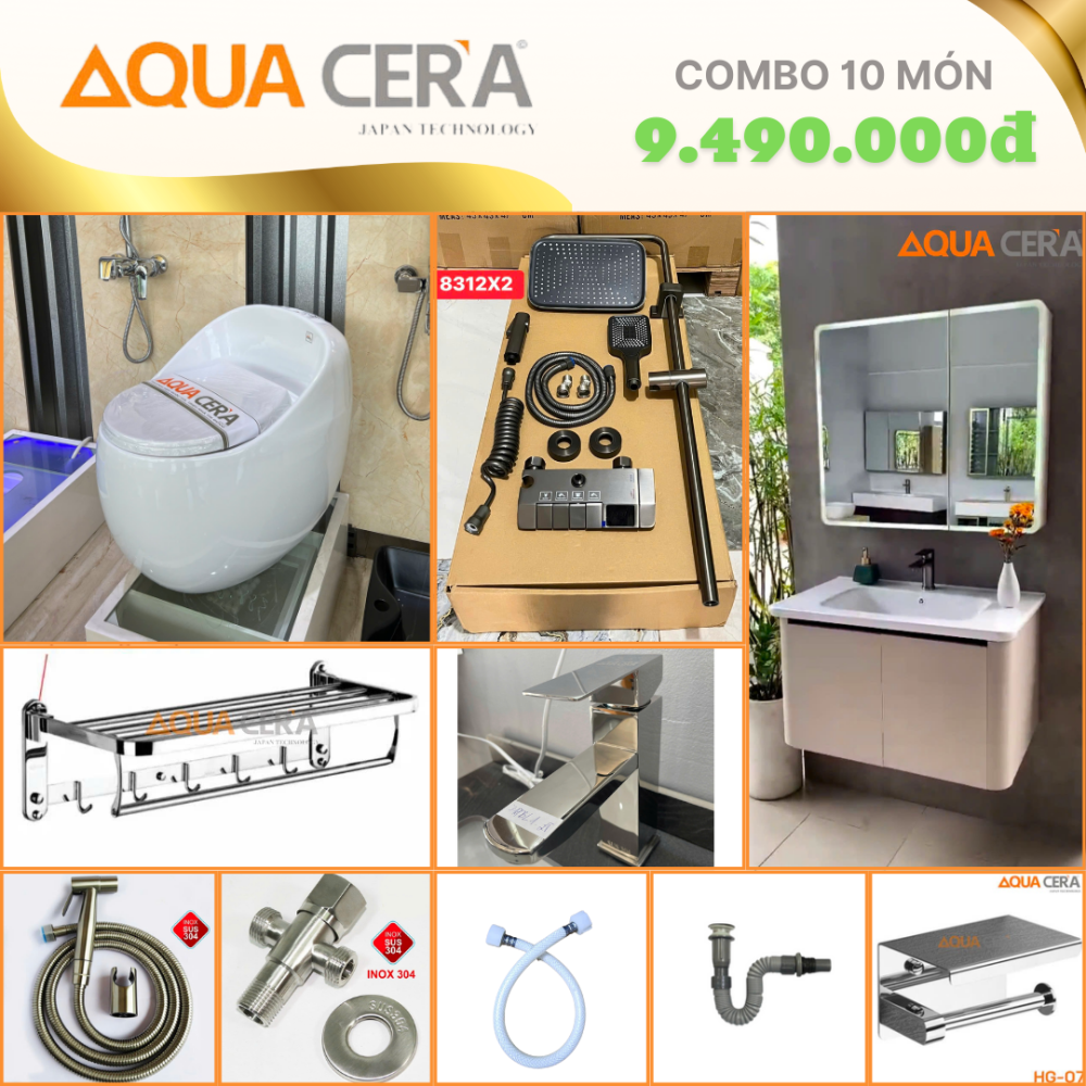 COMBO NHÀ VỆ SINH 10 MÓN  9490K - CB08