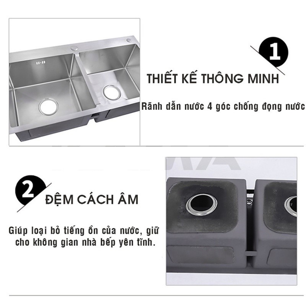 Chậu chén 2 hộc + Vòi Chén Lạnh