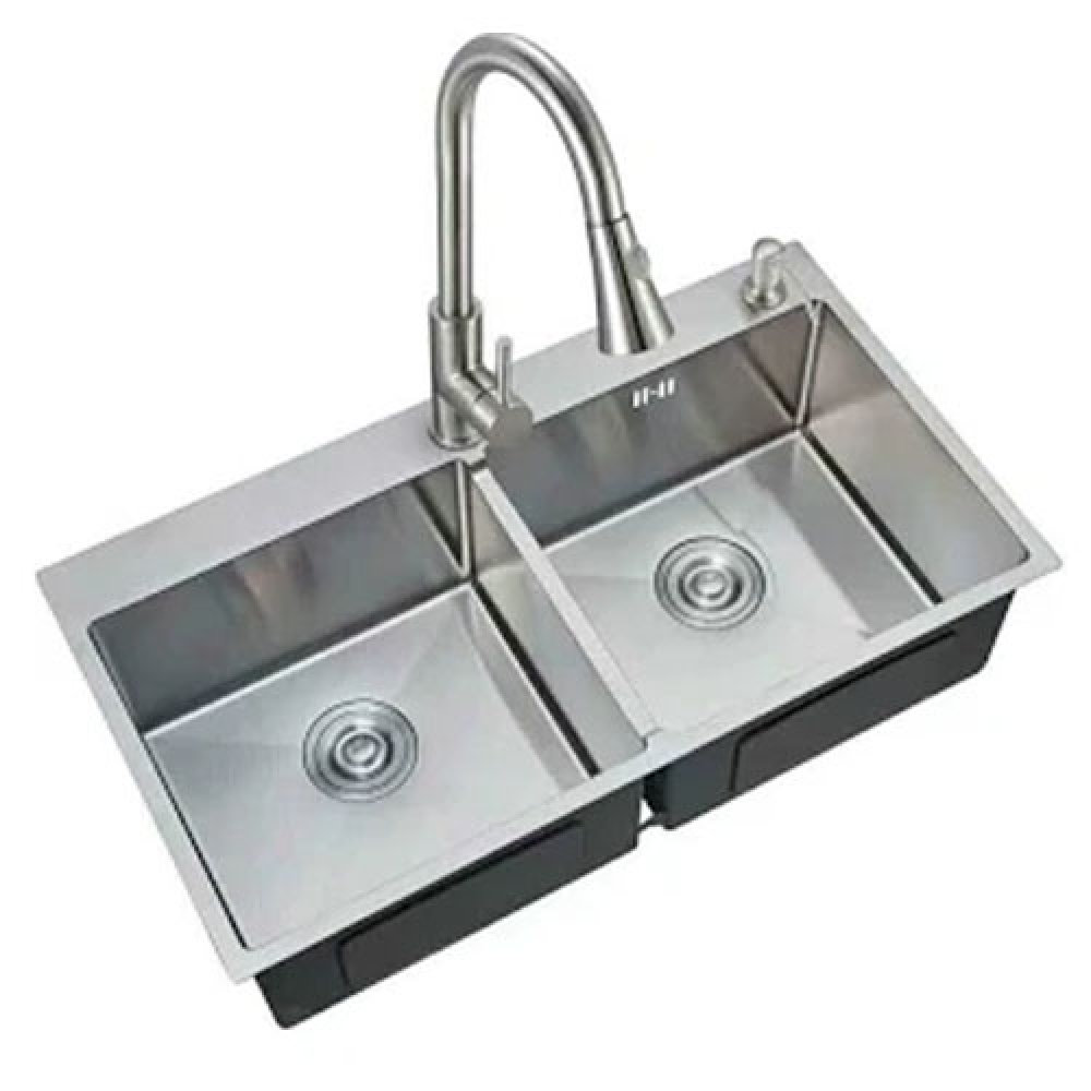 Chậu chén 2 hộc + Vòi Chén Lạnh