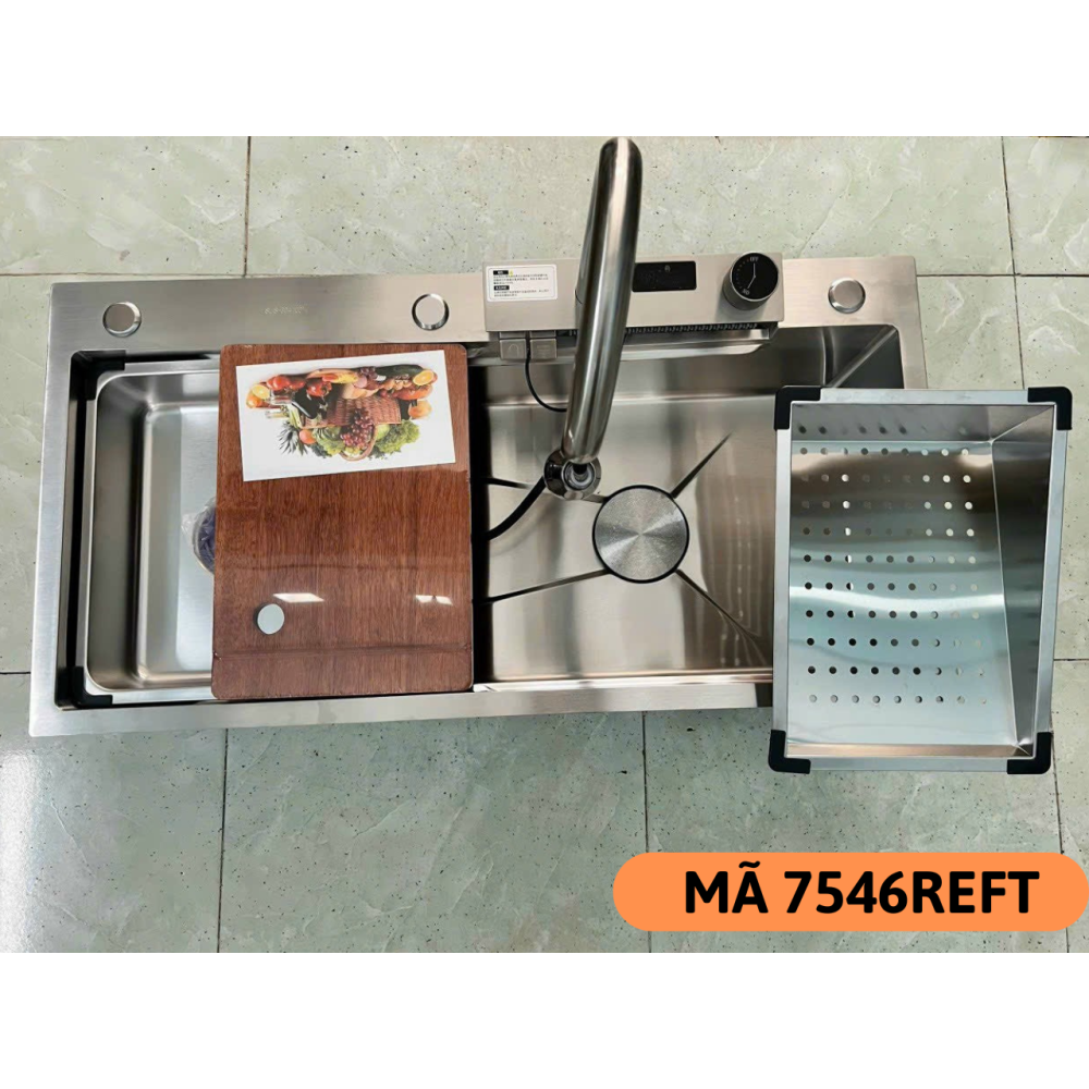 CHẬU RỬA CHÉN INOX 304 HIỂN THỊ NHIỆT ĐỘ 3 PHÍM BẤM CHỨC NĂNG 90 x 46 cm