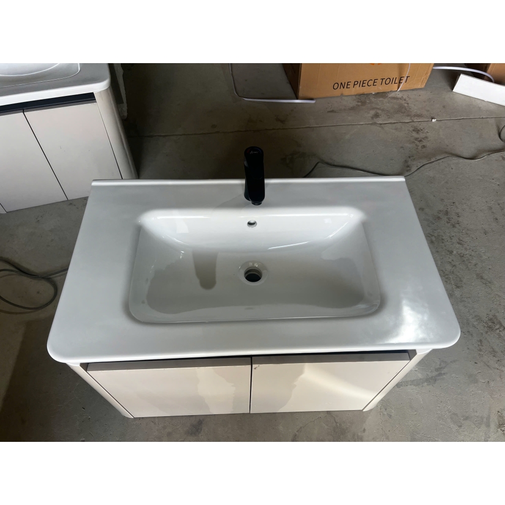 BỘ TỦ GƯƠNG LAVABO TRẮNG GƯƠNG LED - TỦ NHÔM TỔ ONG