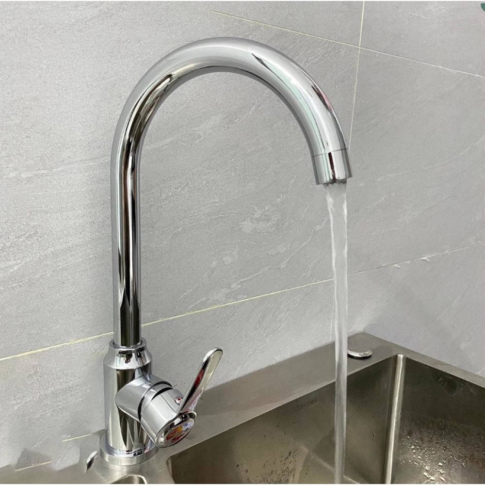 CHẬU RỬA CHÉN 1 HỘC ÂM BÀN KÈM VÒI INOX NÓNG LẠNH